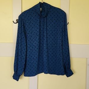 Vintage Pendleton Country Sophisticates blouse, blue and black, size 14